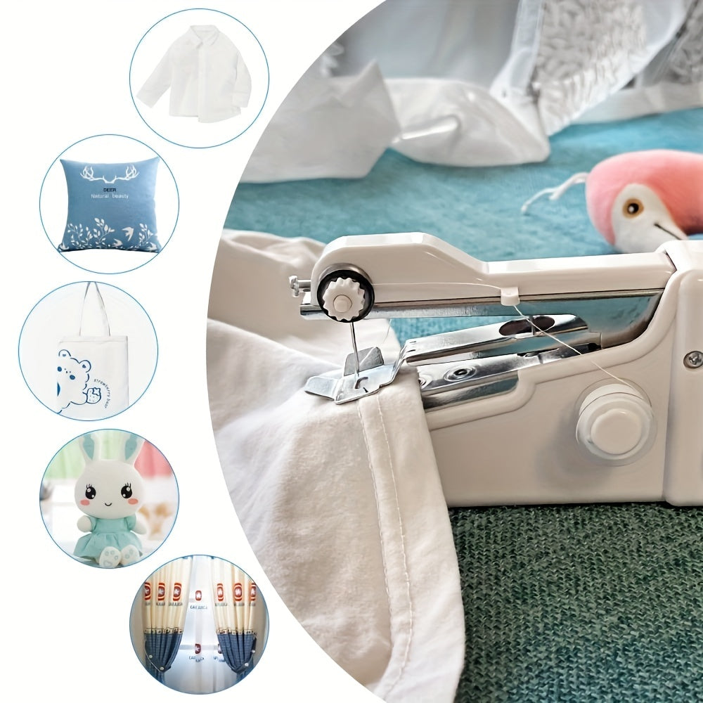 1 Set Handheld Sewing Machine: Perfect for Beginners, Easy to Use, Batteries Not Included!