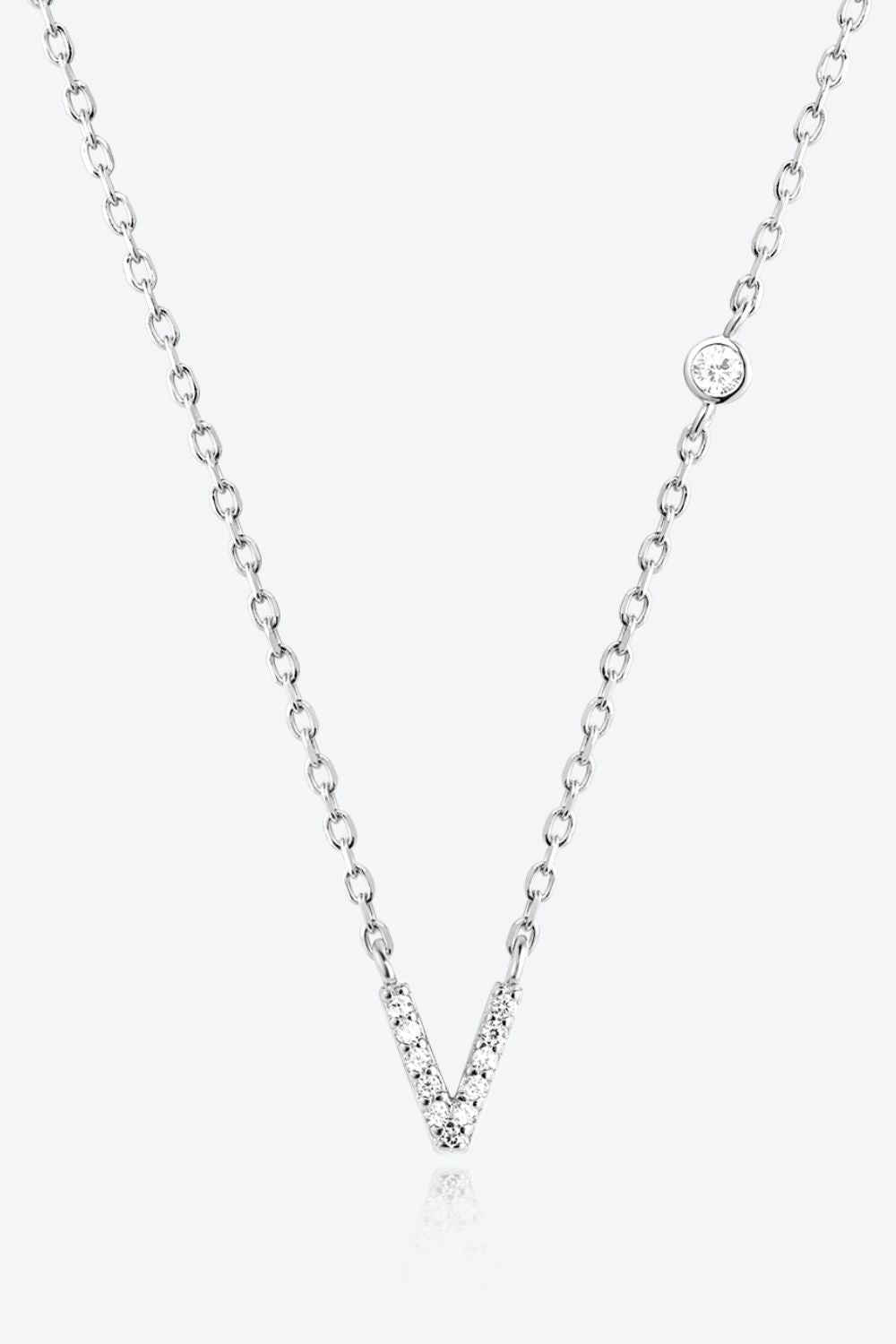 Collier en argent sterling 925 avec zircon V à Z