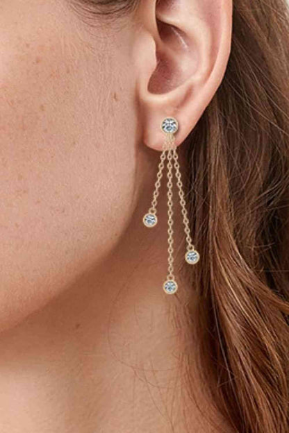 Boucles d'oreilles en chaîne superposée en moissanite de 1,2 carat