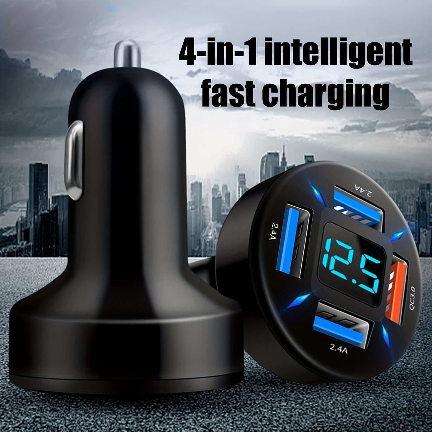 66W PD20W QC3.0 Super Fast Car Charger: Charge Your Devices Faster Than Ever With Digital Display!