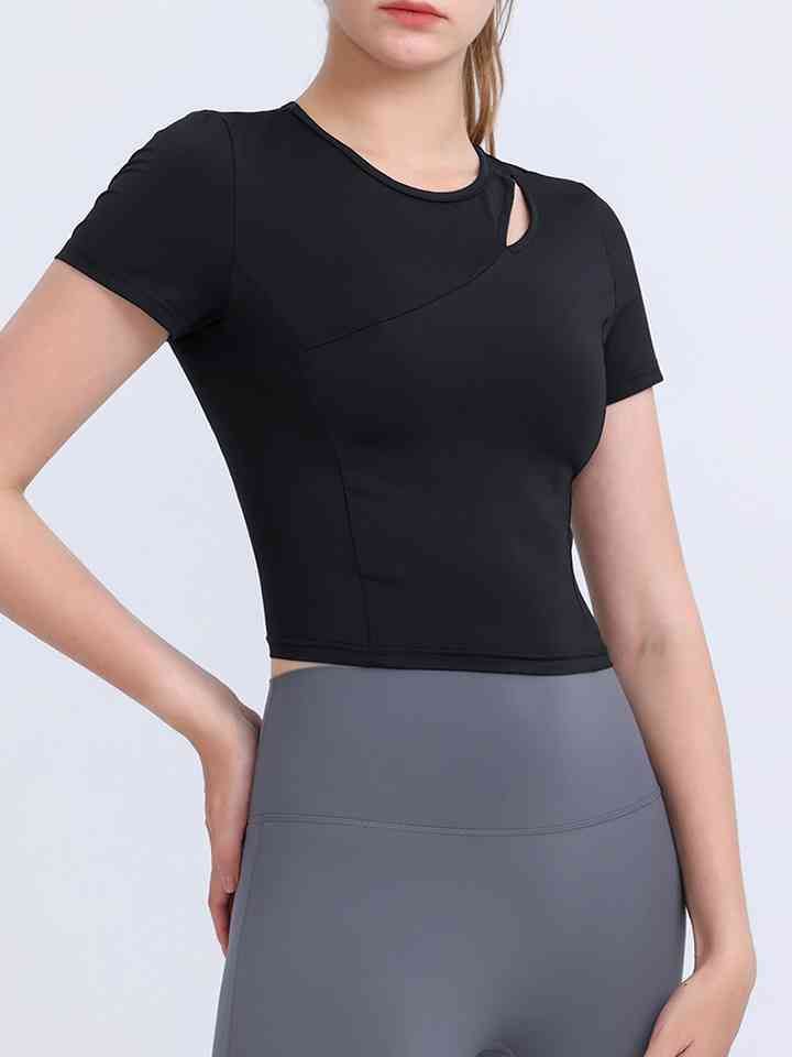 Round Neck Short Sleeve Active Top