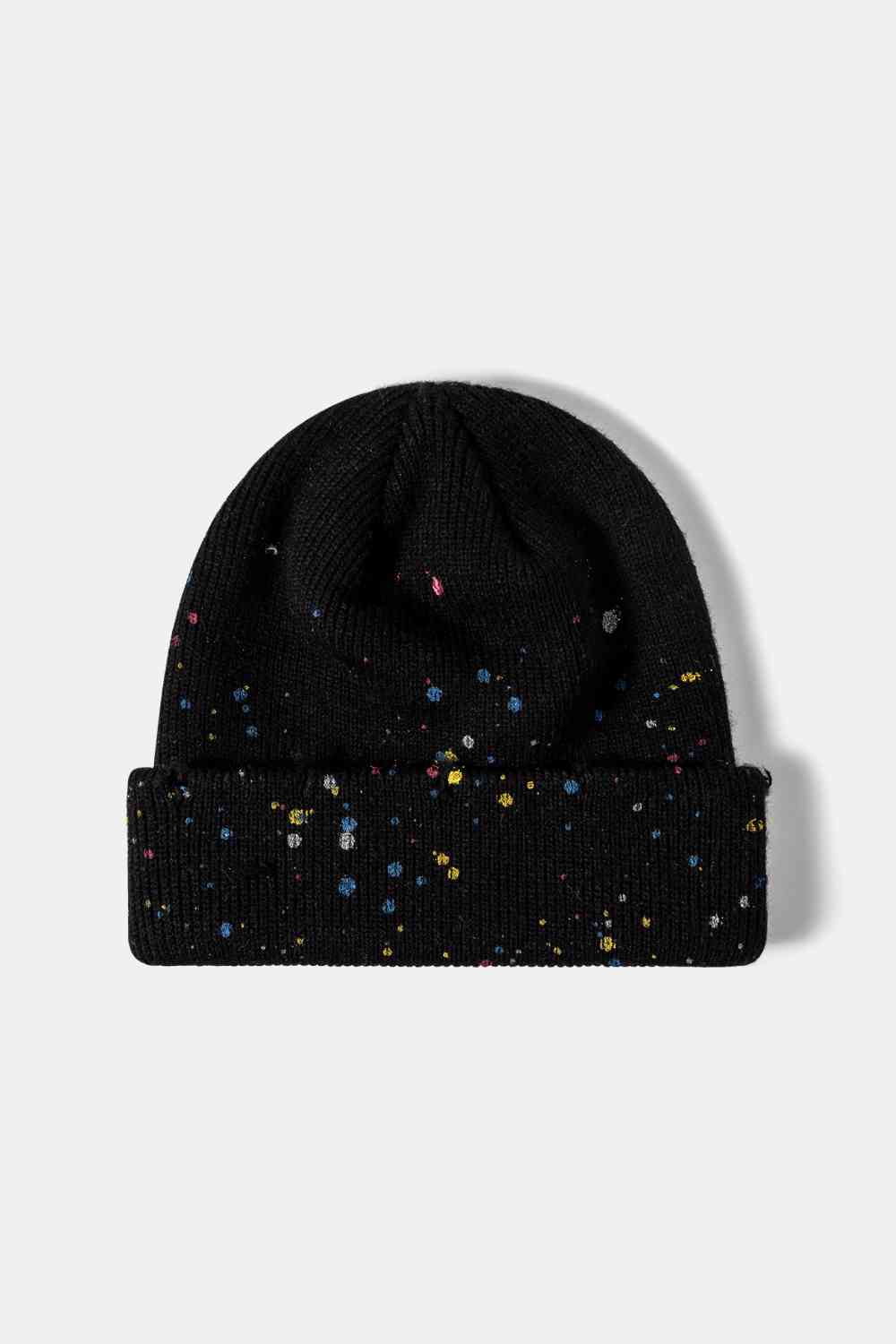 Confetti Rib-Knit Cuff Beanie