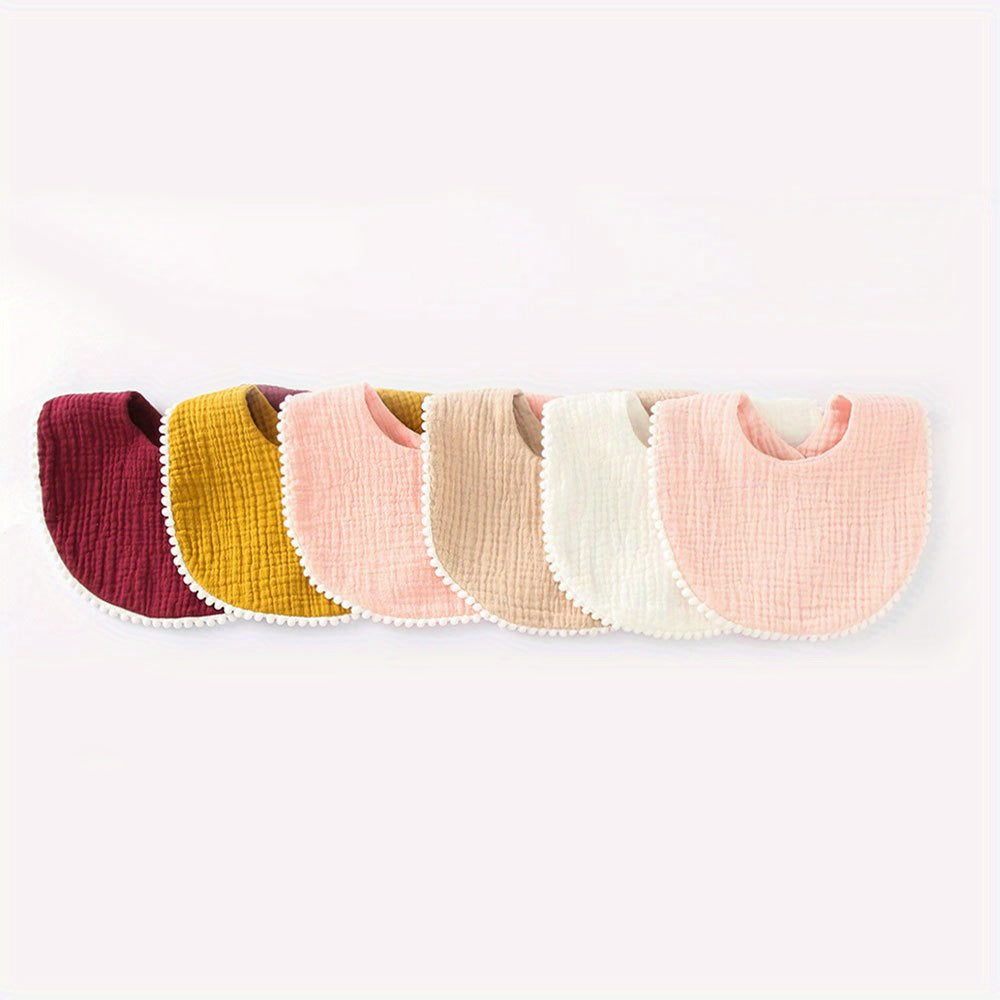 6-Pack of Soft & Stylish Baby Saliva Towels - 100% Cotton Gauze Bibs