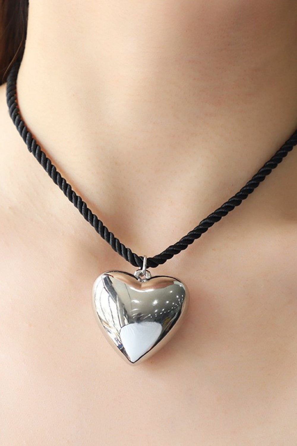 Heart Pendant Rope Necklace