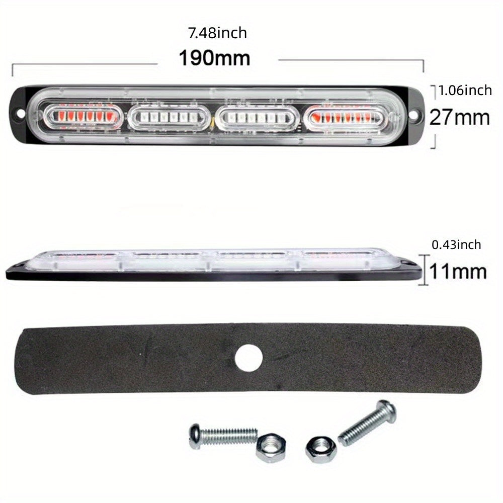 Lumières stroboscopiques pour camions, 2 pièces, 24 LED ambre blanc, lumière d'avertissement de danger de Construction pour véhicules de pompiers-12V/24V 