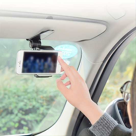 Upgrade Your Car Rides with a Universal 360 Rotating Sun Visor Phone Mount - Compatible with All Smartphones!