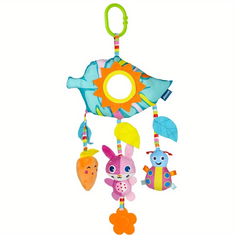 0-3 Years Old Soothing Plush Toy Bed Hanging Stroller - Cute Cartoon Creative Stroller Hanging Bed Hanging Soothing Baby Rainbow Rattle Bed Bell