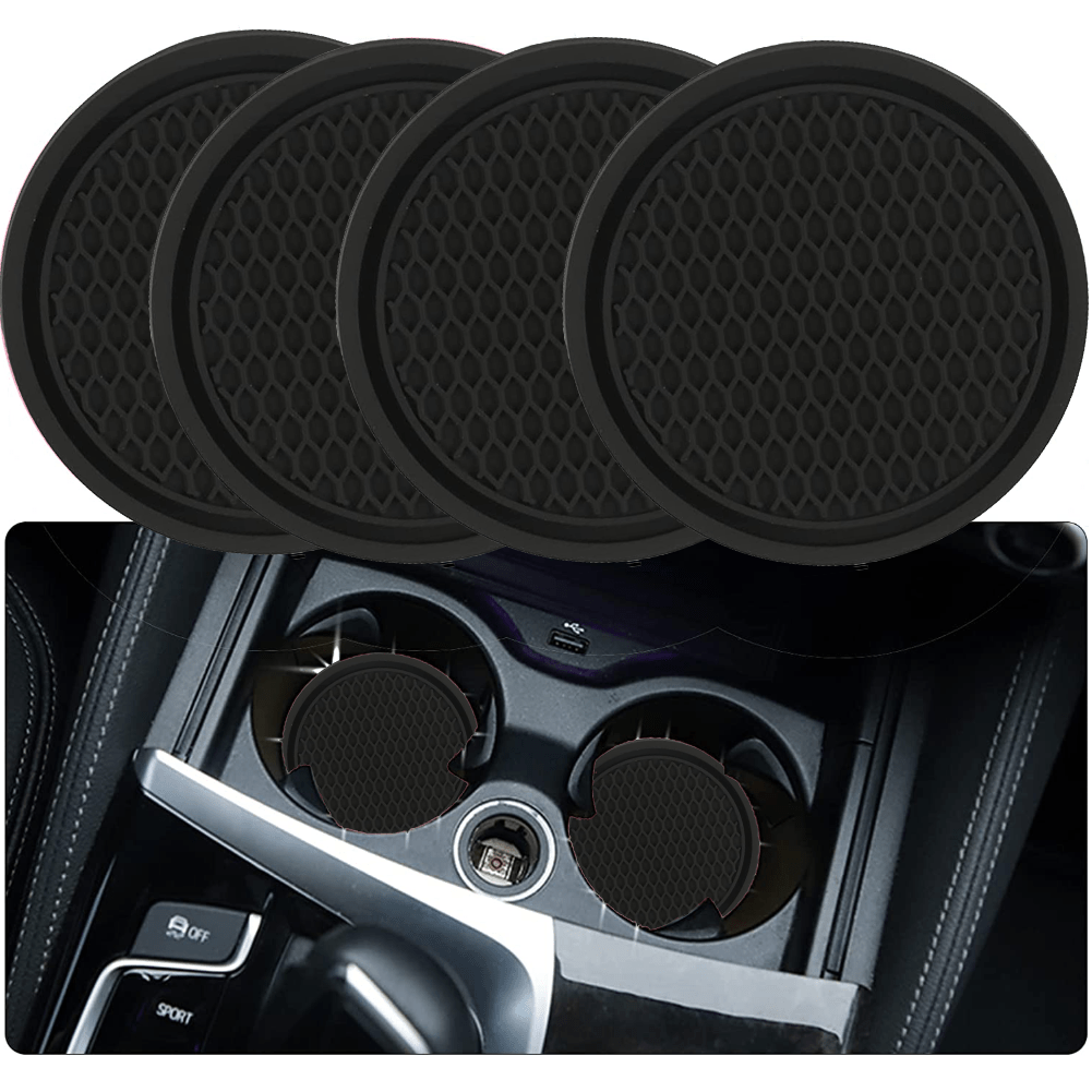 4pcs ZukMi Car Cup Coasters: Anti-Slip Silicone Cup Holders for Universal Vehicle Interior Accessories