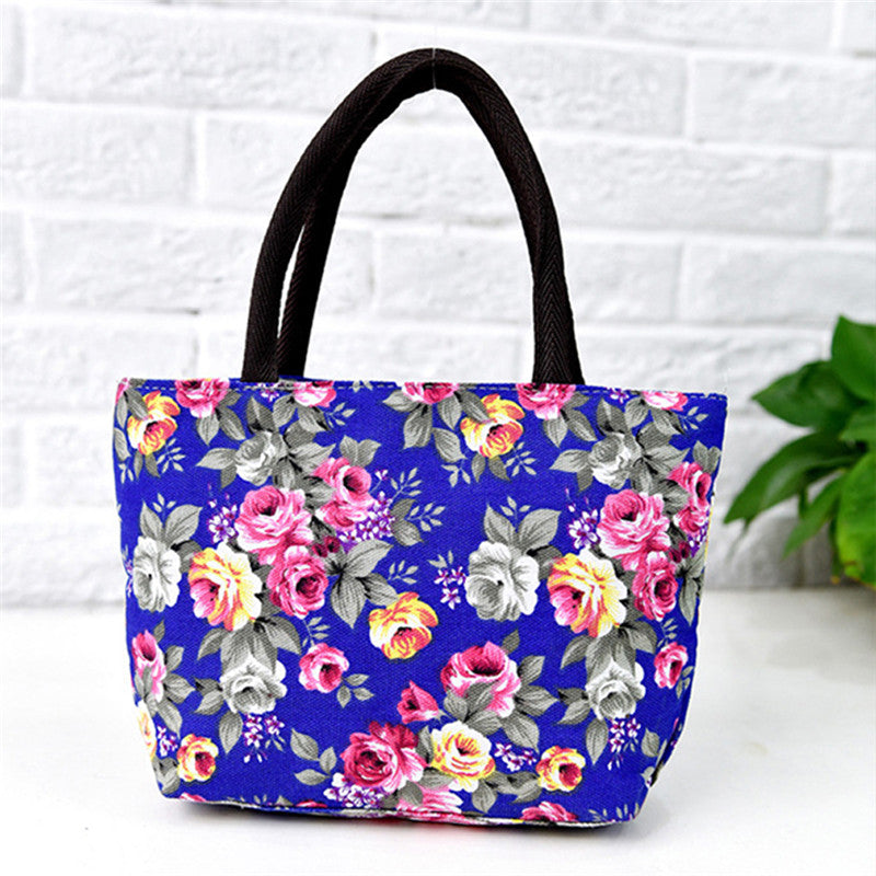 Stylish Mini Floral Print Canvas Handbag - Perfect Shoulder Bag for Women on the Go