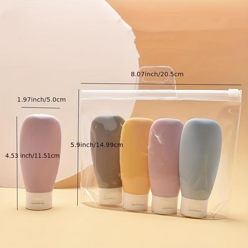 4pcs/set Travel Bottles Set, Refillable Cosmetic Containers Empty Shampoo Shower Gel Tubes For Toiletries Shampoo And Body Wash Liquid Travel Bottles Lotion Sub Bottle Squeezable Containers 60ml