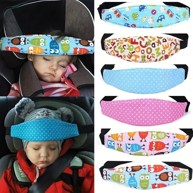 1pc Cute Cartoon Car Safety Seat Sleep Positioner - Adjustable Head Support for Infants & Babies in Prams & Strollers