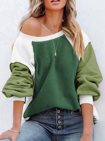 Color Block Exposed Seam Sweatshirt