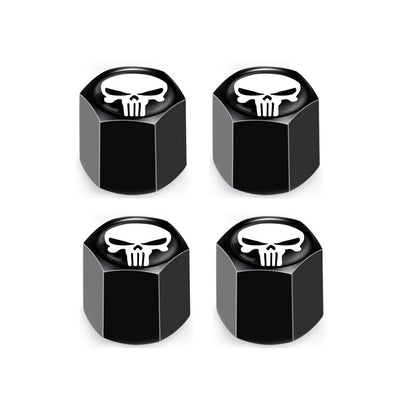 4Pcs/Set Skull Skeleton Emblem Car Wheel Tire Valve Cap, Air Valve Stem Caps Air Cover Car Styling Truck Car Motorbike Accessories