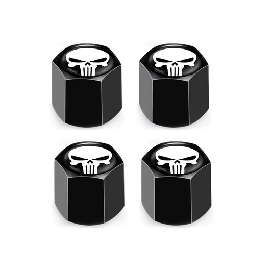 4Pcs/Set Skull Skeleton Emblem Car Wheel Tire Valve Cap, Air Valve Stem Caps Air Cover Car Styling Truck Car Motorbike Accessories