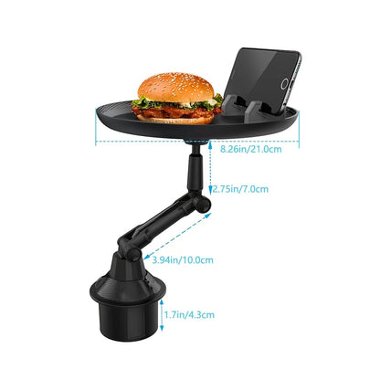 Universal Car Cup Holder Tray, Adjustable Car Tray Table Mobile Phone Holder Mount 360° Swivel Arm Food Table For Most Vehicles