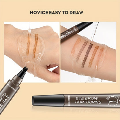 5-Color 4 Split Tips Eyebrow Pen: Long Lasting, Waterproof & Smudge Proof Eyebrow Tint - Easy Apply Color Rendering Pen