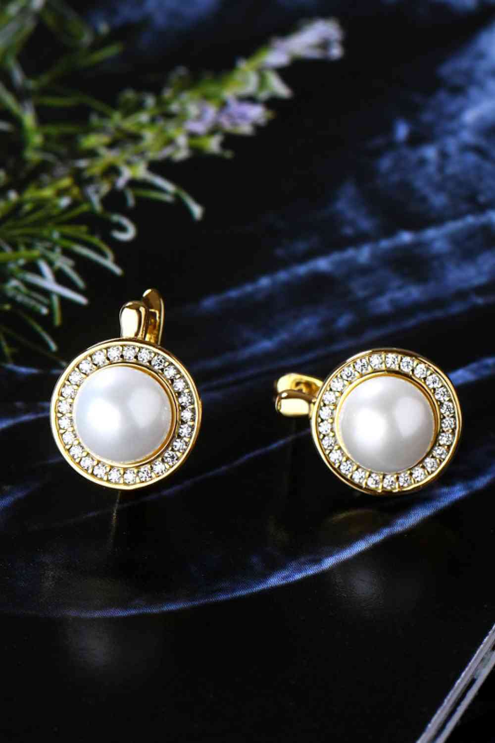 Moissanite Pearl 925 Sterling Silver Earrings