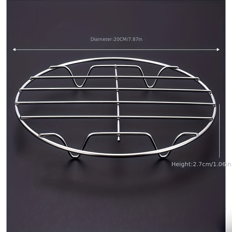 Upgrade Your Cooking with this 304 Stainless Steel Steaming Rack - Single-Layer Grill Grid Heat-Resistant & Easy To Use!