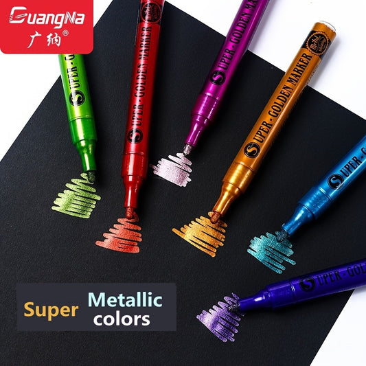 12-Color Super Metallic Paint Markers: Perfect for Easter Decorations on Wood, Glass, Fabric, and More!