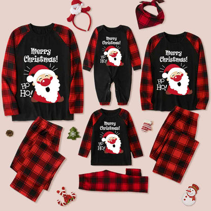 MERRY CHRISTMAS Graphic Top and Plaid Pants Set