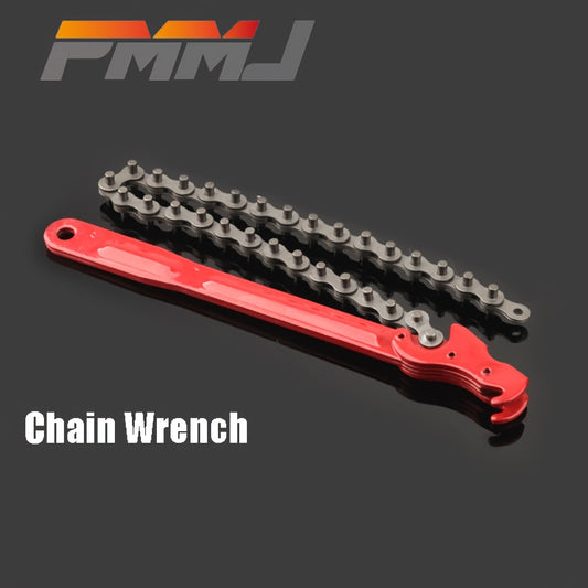 1pc 8"12" 16" Auto Reparing Tool Chain Type Filter Wrench Engine Box Spanner Red High-carbon Steel Belt Open Bottle Car Removal Tool