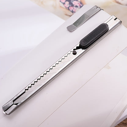 5pcs Stainless Steel Retractable Utility Knife: Perfect for Home Crafting and DIY Projects!