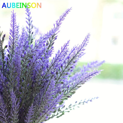 6 Bundles of UV-Resistant Artificial Lavender Flowers - Perfect for Garden, Porch, Window Box Decorating!