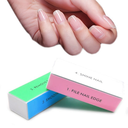 5 pcs Professional Nail Files - Colorful 4-Sided Grit Sanding Blocks for Shiny, Glossy Surface - Perfect for Natural and Acrylic Nails - Home Salon Use