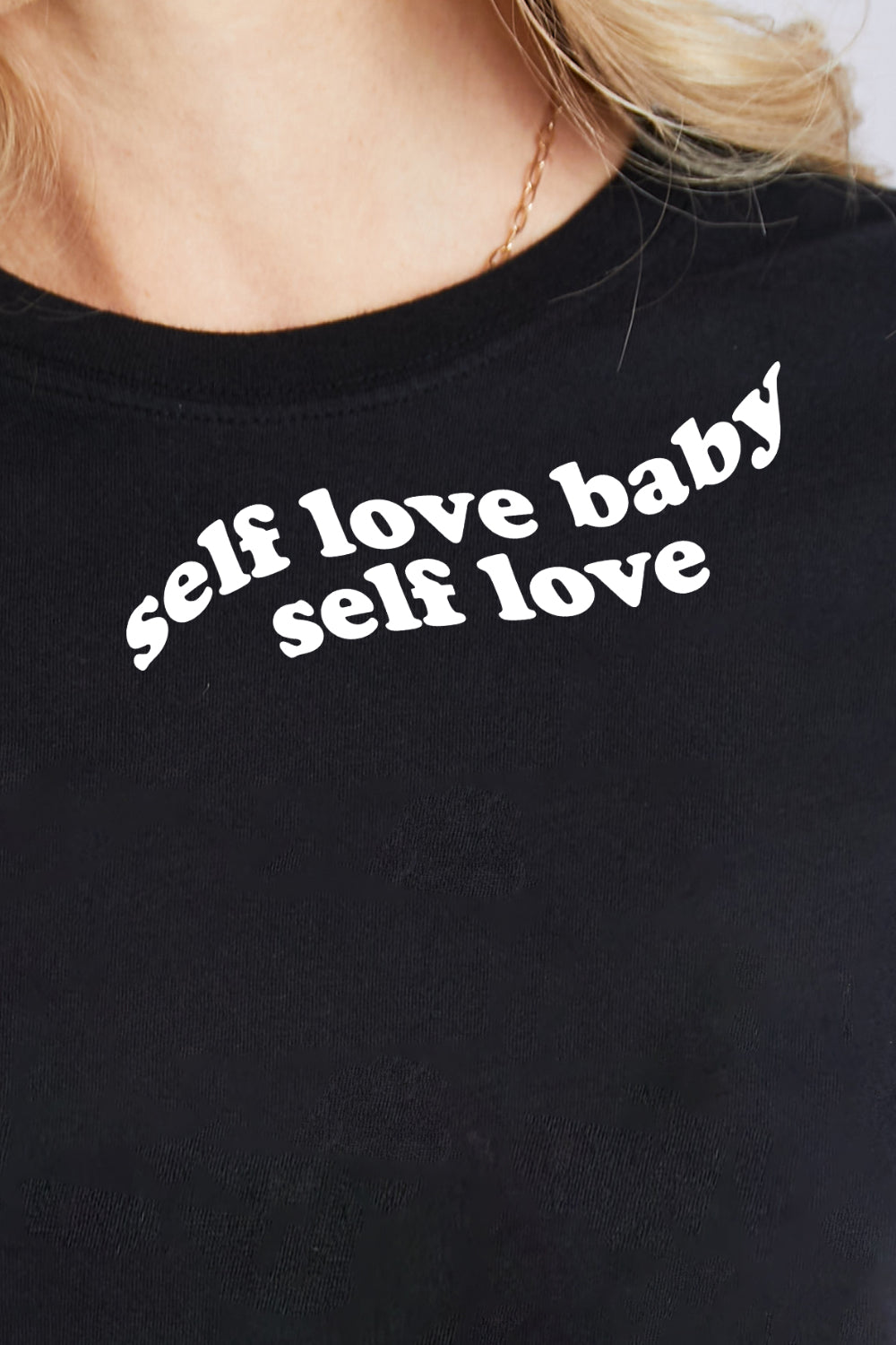 Camiseta de algodón con estampado de SELF LOVE BABY SELF LOVE de tamaño completo de Simply Love