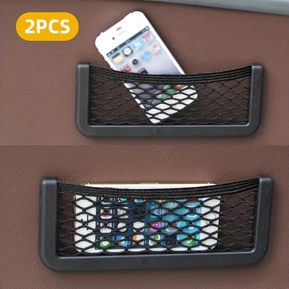 2pcs Car Mobile Phone Wallet Card Glasses Sunglasses Storage Net Bib Inner Storage Storage Bag Storage Grid