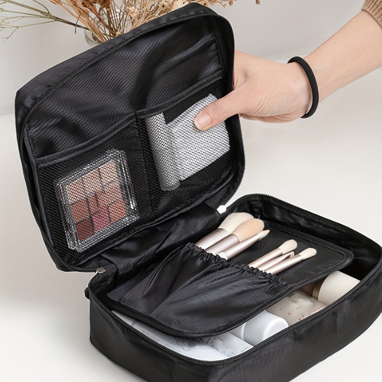 1pc Portable Zipper Toiletry Bag, Multifunctional Travel Storage Bag, Cosmetics Bag