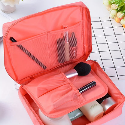 1pc Portable Zipper Toiletry Bag, Multifunctional Travel Storage Bag, Cosmetics Bag