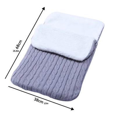 Warm and Cozy Baby Fleece Sleeping Bag - Soft and Comfortable Knitted Wool Trolley Sleeping Bag for Infants