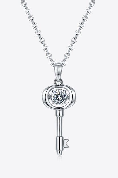 Moissanite Key Pendant Necklace