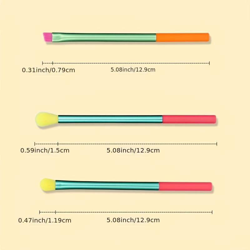 15 pcs Rainbow Color High Quality Makeup Brush Set - Perfect for Eyeshadow, Foundation, and Cosmetic Tools