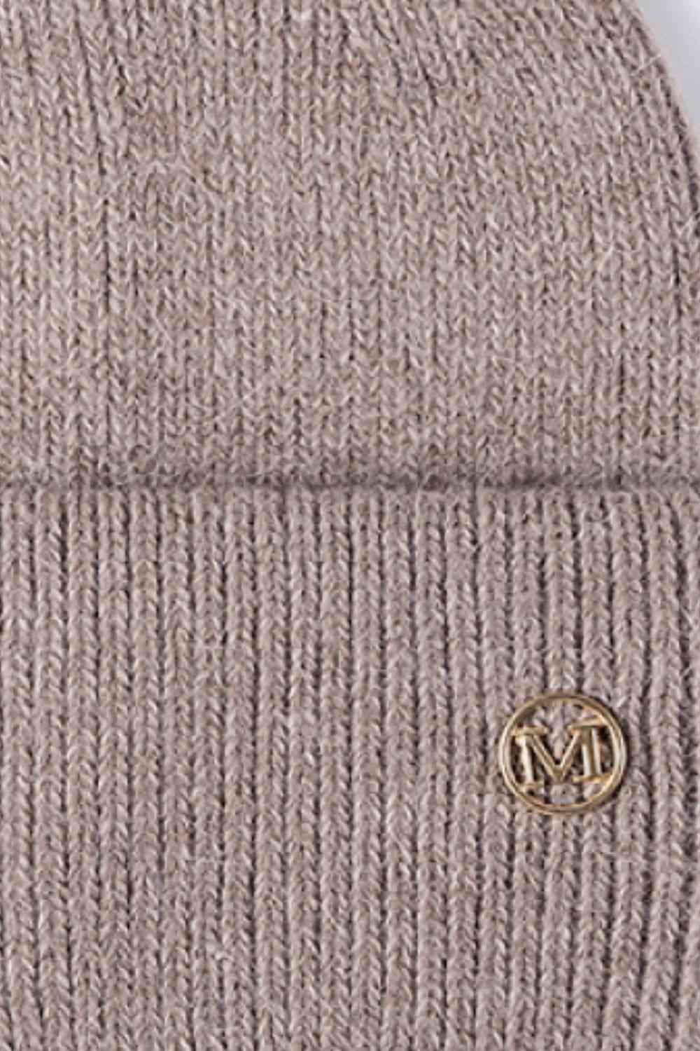 M Rib-Knit Cuff Beanie