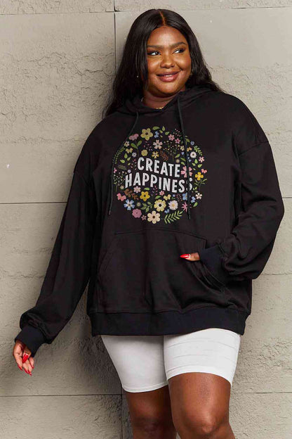 Simply Love Simply Love Full Size CREATE HAPPINESS Graphic Hoodie