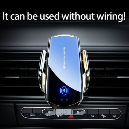 Wireless Charger & Phone Holder: Automatic Phone Holder With Battery Qi Fast Charging For IPhone & Samsung!