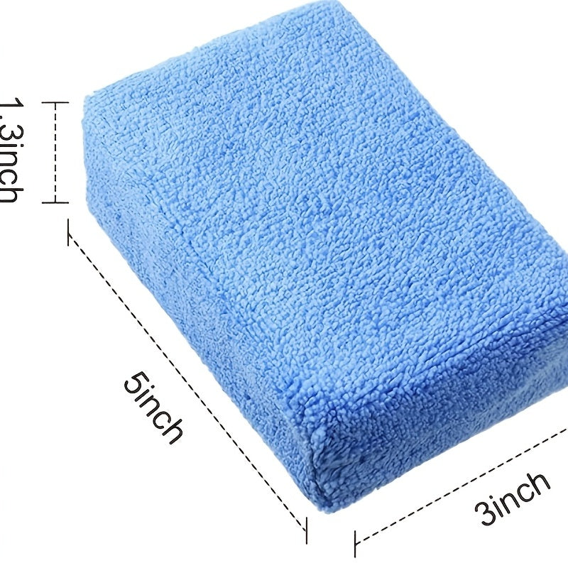 4pcs Microfiber Applicator Pads, 3*5in Microfiber Sponge, Car Wash Pads, Cleaning Pads, Great For Applying Wax, Sealants & Other Conditioners-Blue