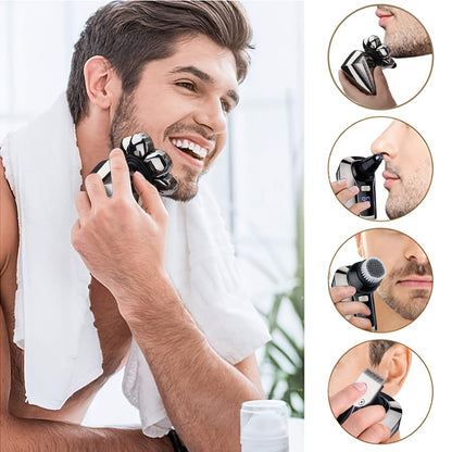 The Ultimate Electric Head Hair Shaver: LED Display, Cordless, Rechargeable, Waterproof, Rotary Blades, Clippers, Nose Trimmer, Brush & Massager