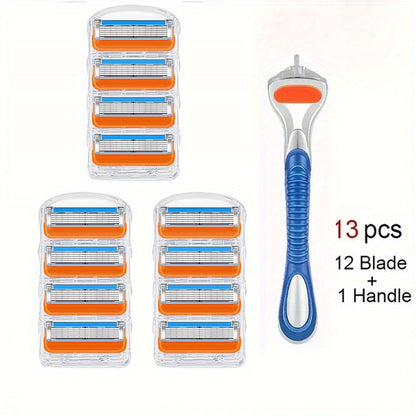 5-Layer Blade Set for Men: Get Smooth, Silky Skin with Our Shaving Razor & Holder for Face, Leg, Arm, Armpit Hair Removal!