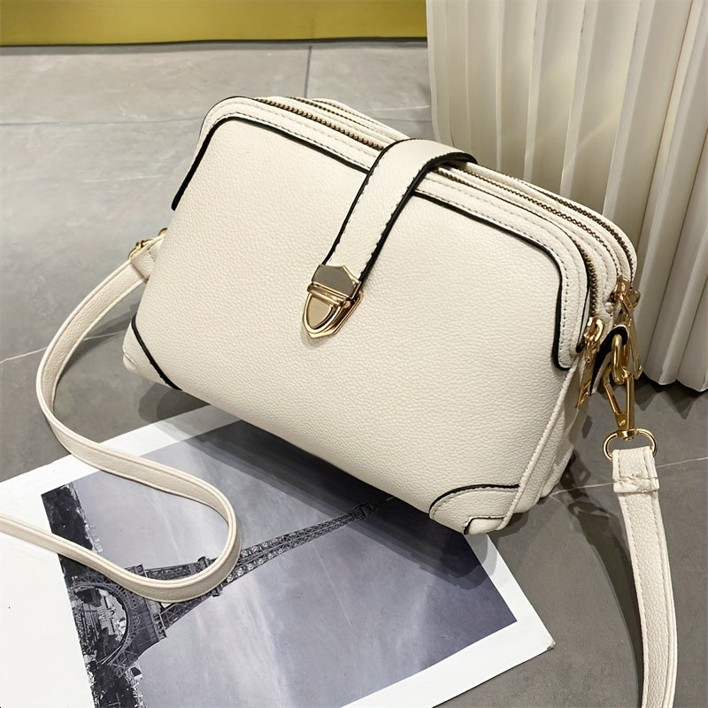 Trendy Faux Leather Shoulder Bag with Removable Strap - Perfect for Women's Casual and Fashionable Style