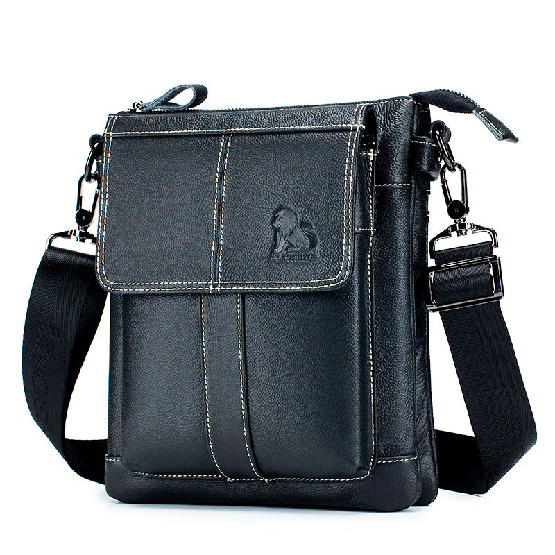 Upgrade Your Style with this Stylish Men's Leather Messenger Bag - Cow Leather Shoulder Bag!