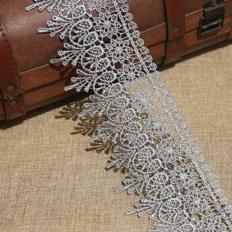 3 Yards/Roll Inelastic Embroidery Lace Trim,Curtain Tablecloth Slipcover Bridal Clothing Accessories DIY Sewing Craft