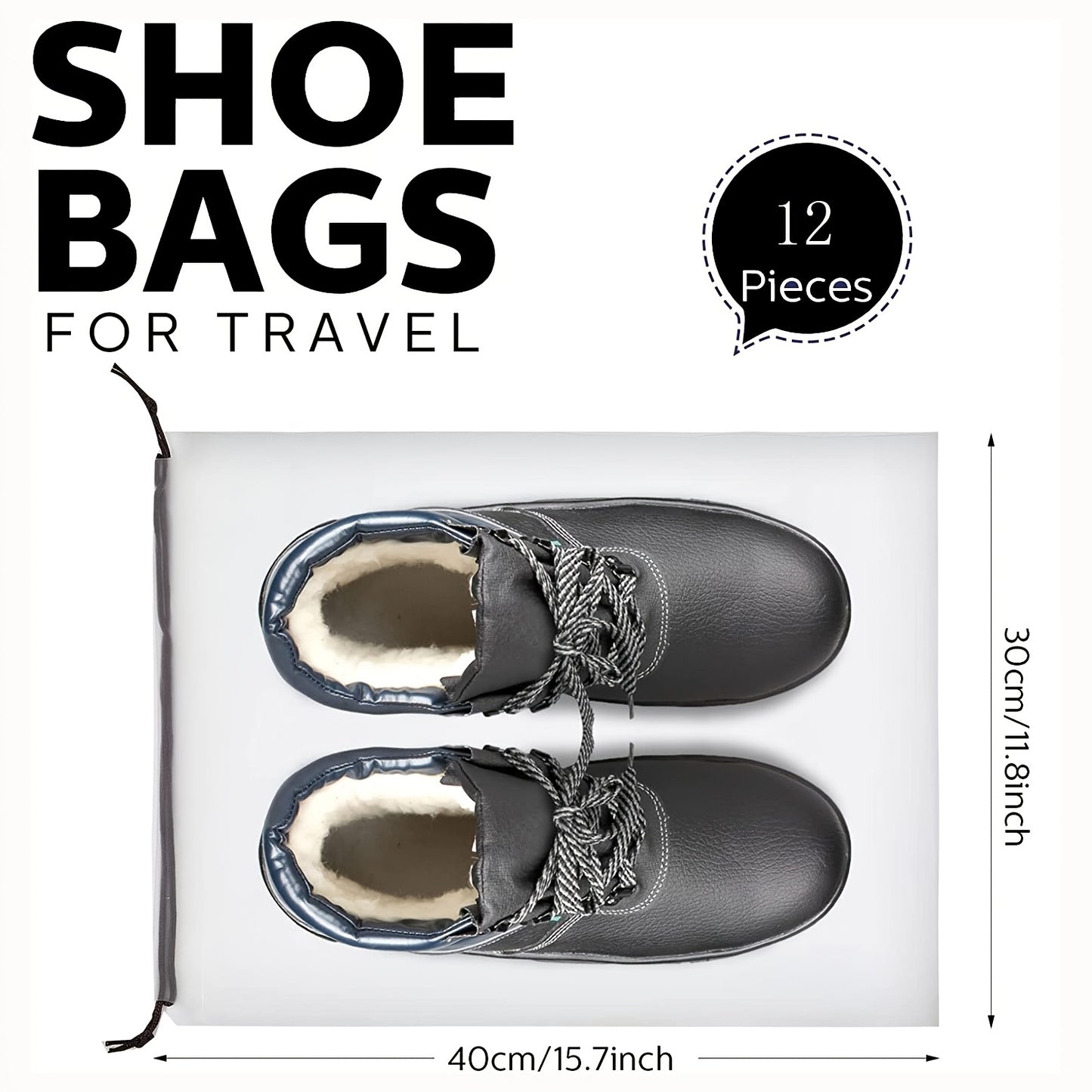 12pcs Travel Shoe Bags: Keep Your Shoes Dust & Water-Resistant While On-the-Go!