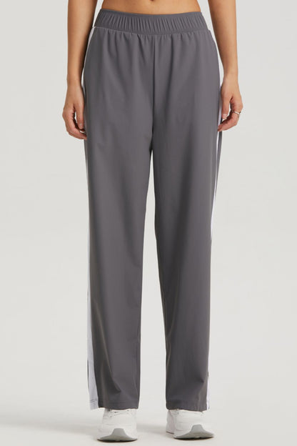 Side Stripe Elastic Waist Sports Pants