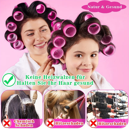 Bigoudis géants 24 pièces : rouleau à cheveux auto-agrippant pour cheveux longs, moyens, courts, épais, fins, franges et volume – Rouleau à cheveux DIY 