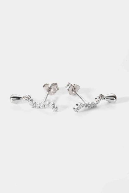 Boucles d'oreilles pendantes en argent sterling 925 avec zircone