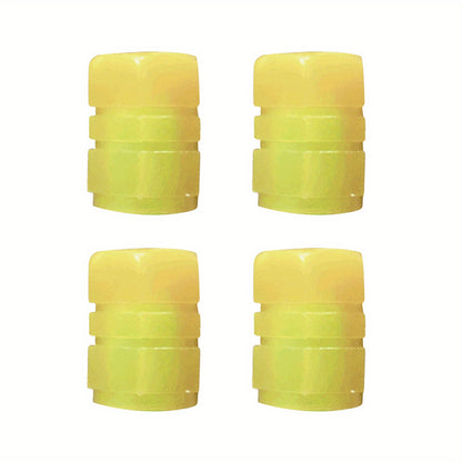 Upgrade Your Vehicle with These 4pcs Colorful Glowing Tire Valve Caps!