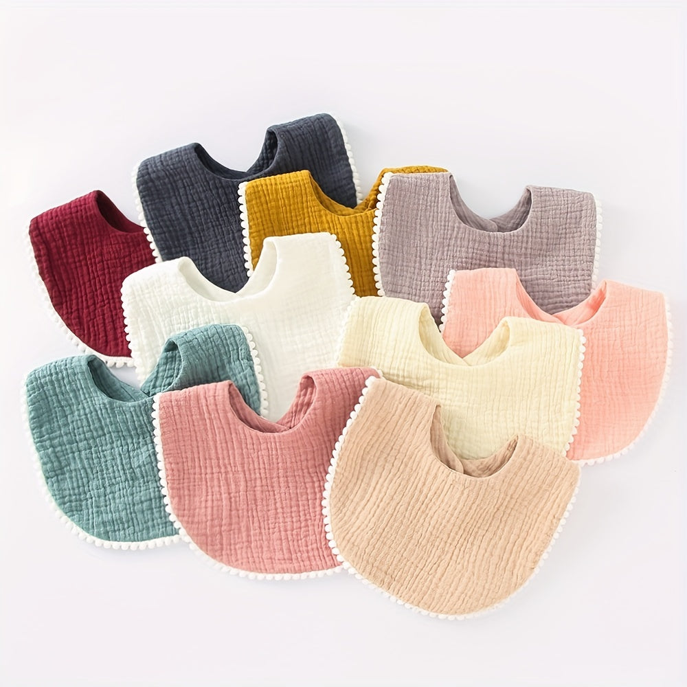 6-Pack of Soft & Stylish Baby Saliva Towels - 100% Cotton Gauze Bibs